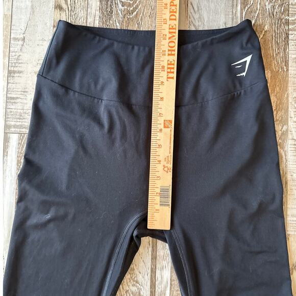 Gymshark Training Leggings High Rise Ankle Size XL Black Stretch Activewear Logo - Picture 6 of 7